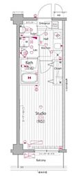 ガーラ・ヒルズ新宿 1Kの間取図画像