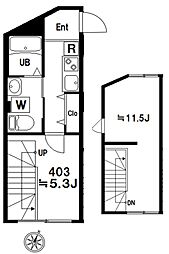 BloomTower西新宿 2DKの間取図画像