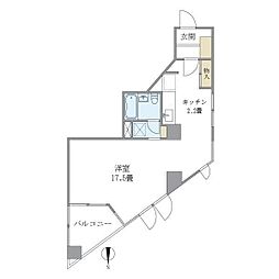 グランメール落合 ワンルームの間取図画像