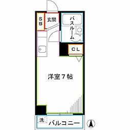 メゾン中央 ワンルームの間取図画像