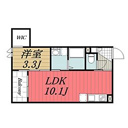 京成千原線 大森台駅 徒歩11分の賃貸アパート 1階1LDKの間取り