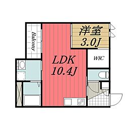 京成千原線 大森台駅 徒歩11分の賃貸アパート 2階1LDKの間取り