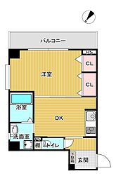 プロスパー江坂 1DKの間取図画像
