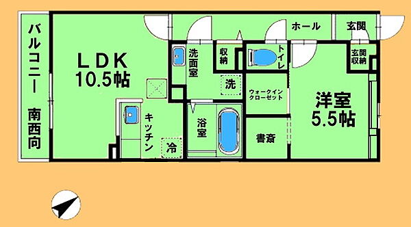 神奈川県相模原市中央区矢部3丁目(賃貸アパート1LDK・2階・45.80㎡)の写真 その2