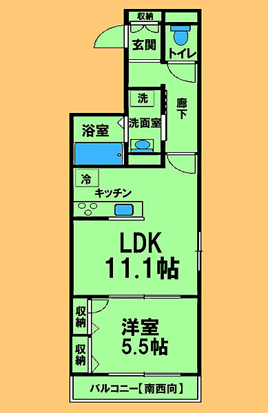 神奈川県相模原市中央区矢部3丁目(賃貸アパート1LDK・1階・44.22㎡)の写真 その2