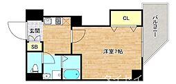 京阪本線 千林駅 徒歩3分の賃貸マンション 7階1Kの間取り
