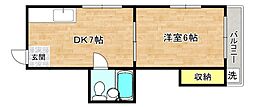 ビクトワール 1DKの間取図画像