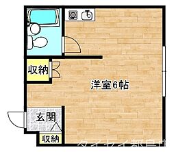 西岡第2ビル ワンルームの間取図画像