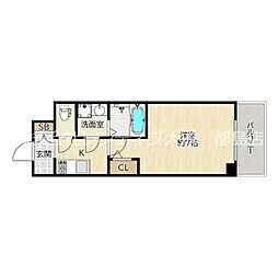 エスリード京橋グランテラス 1Kの間取図画像