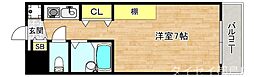 プレジール清和 1Kの間取図画像
