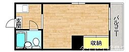 リリアン都島 1Kの間取図画像