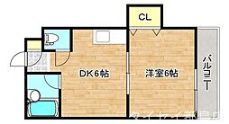 セベ森小路 1DKの間取図画像