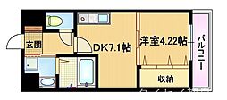 ラ・プレミア内代 1DKの間取図画像