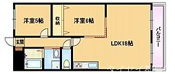 エルパラシオヨシ 2LDKの間取図画像