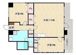 リビエールかすがえ 2LDKの間取図画像