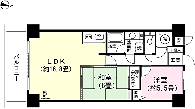 2LDK 間取り