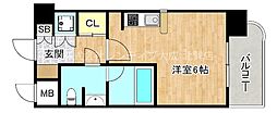 レジュールアッシュ長堀通南 1Kの間取図画像