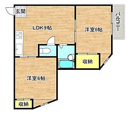 第2タナックマンション 2LDKの間取図画像