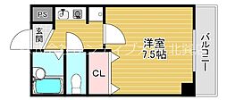 リノン小路東 1Kの間取図画像