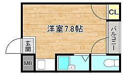 SG第2グローバルハイツ ワンルームの間取図画像