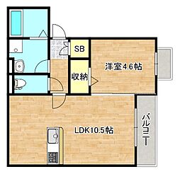 カーサ・マロード 1LDKの間取図画像