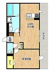 ブールドネージュ 1LDKの間取図画像