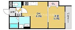 ラモーナ鶴橋 1LDKの間取図画像
