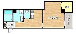 クイーンライフ東今里 1Kの間取図画像