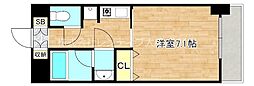 グレンパーク中川 1Kの間取図画像