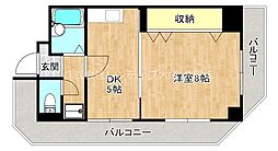 エイチ・ツー・オー新今里2ビル 1DKの間取図画像