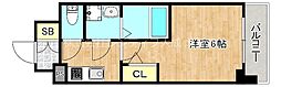 ESLEAD大阪城南GRANDUX 1Kの間取図画像