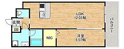 プレシオ森之宮 1LDKの間取図画像