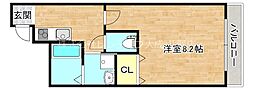フジパレス新深江5番館 1Kの間取図画像