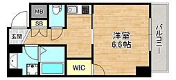 グランエクラ大今里南 1Kの間取図画像