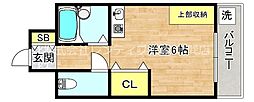アローズパーク ワンルームの間取図画像