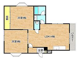 スペーシア玉津 2LDKの間取図画像