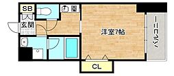 グレンパーク中川 1Kの間取図画像