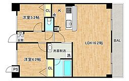 サンシエロ東今里 2LDKの間取図画像