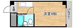 グランドハイツ大今里 ワンルームの間取図画像