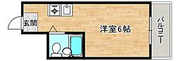 ユーハイツ今里 ワンルームの間取図画像