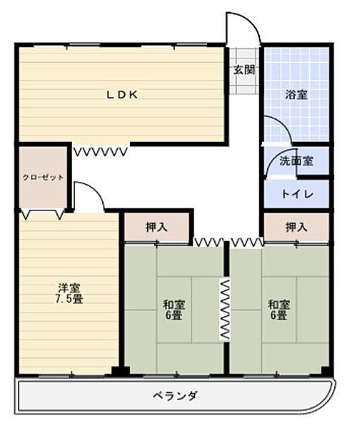 エクセレント宝殿　1号棟 311｜兵庫県高砂市神爪 3丁目(賃貸マンション3DK・3階・67.56㎡)の写真 その2