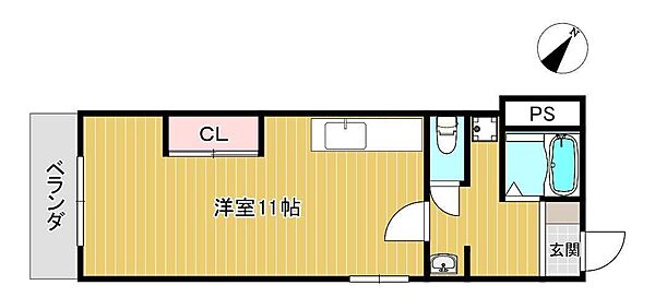 メゾンＡＬＬ－ＩＮ 301｜兵庫県神戸市北区鈴蘭台東町 4丁目(賃貸マンション1R・3階・34.00㎡)の写真 その2