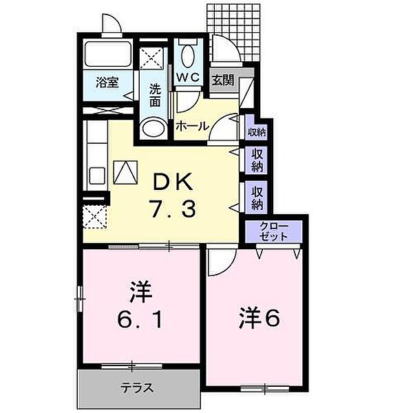 ジークフリーデンI 103｜兵庫県高砂市北浜町北脇(賃貸アパート2DK・1階・45.93㎡)の写真 その2