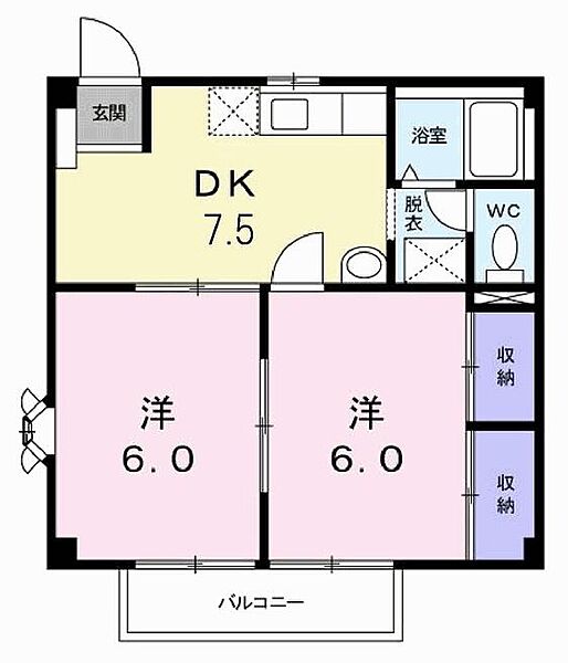 シルフィード 204｜兵庫県加古郡播磨町古田 3丁目(賃貸アパート2DK・2階・40.57㎡)の写真 その2