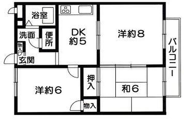 サンワード・別府 205｜兵庫県加古川市別府町新野辺(賃貸アパート3DK・2階・52.17㎡)の写真 その2