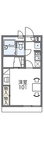 レオパレスサマールＫ 101｜兵庫県姫路市坂田町(賃貸アパート1K・1階・23.18㎡)の写真 その2