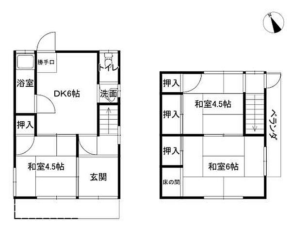 名古山町樽貸家 中東｜兵庫県姫路市名古山町(賃貸一戸建3DK・1階・55.30㎡)の写真 その2