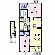 メゾンパーク　枚田岡　Ｂ棟 203 ｜ 兵庫県朝来市和田山町枚田岡（賃貸アパート2LDK・2階・58.43㎡） その2