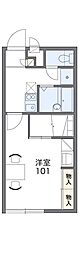 レオパレスイーストオーク3 1Kの間取図画像
