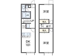 レオパレスベルデュール 2DKの間取図画像